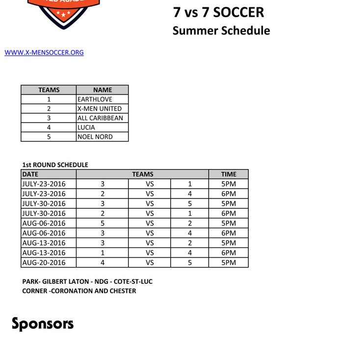 Summer 7 vs. 7 Soccer League  opens on July 23