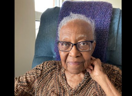 At 109 years old, Mrs. Una Adams  enjoys  reading and African violets